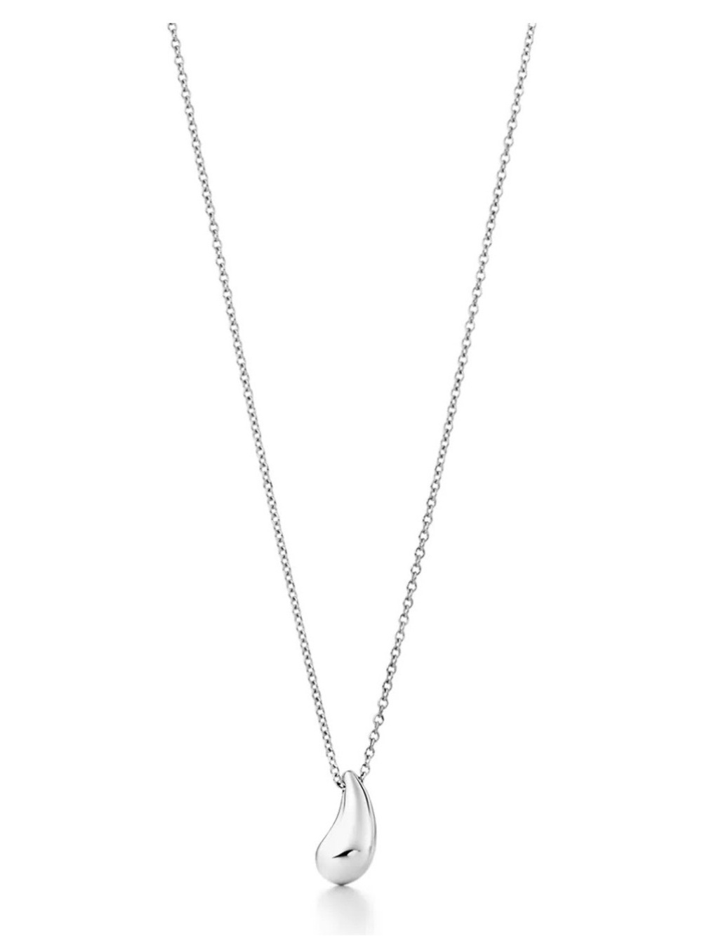 Tiffany & Co Elsa Peretti Sterling Silver Teardrop Pendant Necklace